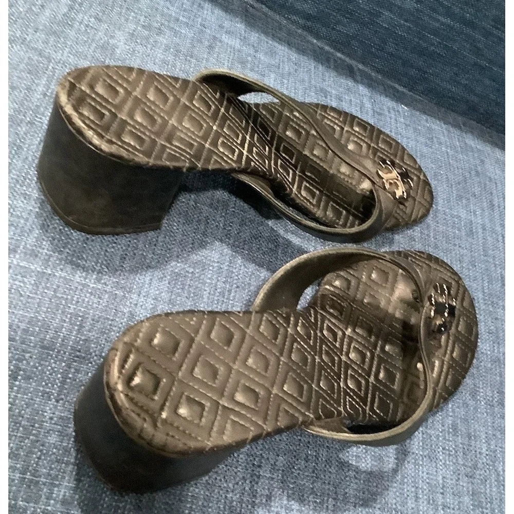 Tory Burch -  Thong Leather Sandals w Block Heel Size 9 M